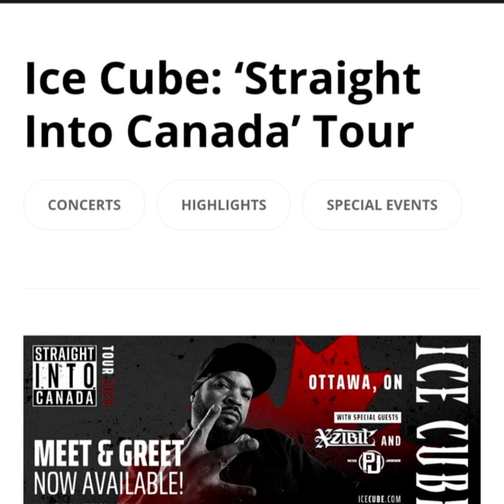 Ice cube 'Straight into Canada ' tour T-shirt and Cap